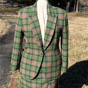 Vintage Calvin Klein Wool Tartan Suit wrap around skirt